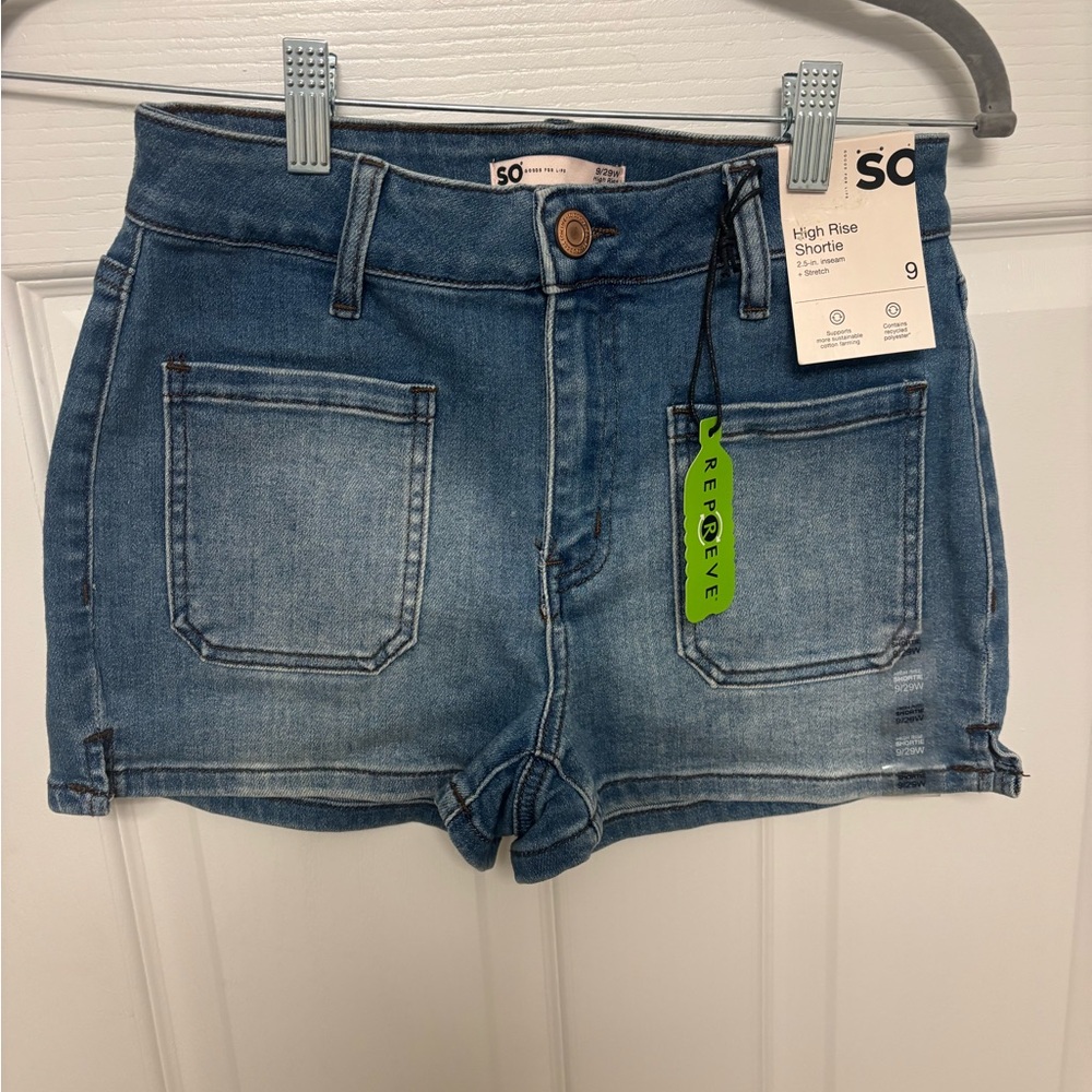 SO Women's Denim High Waist Shorts. Size 9
